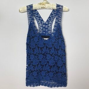 Madison Marcus Royal Blue Lace Top Size Small